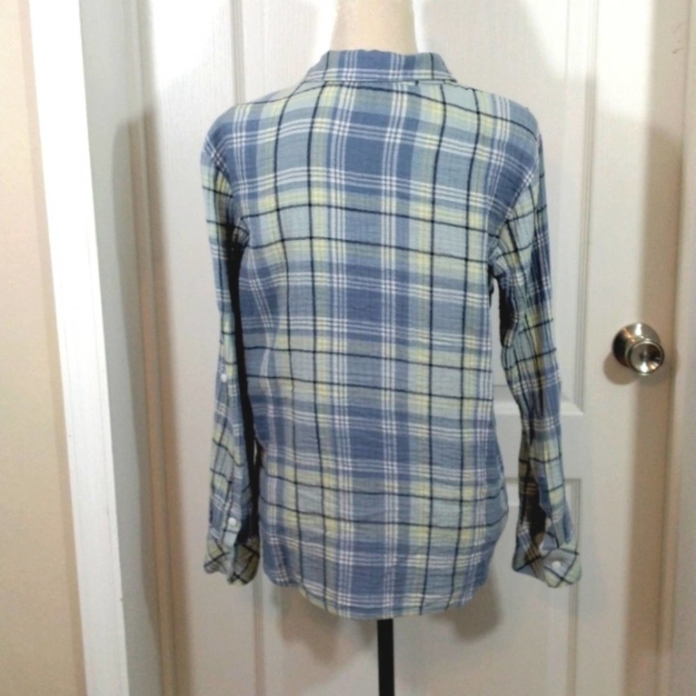Sanctuary Cotton Plaid Tomboy Button Down Shirt Large - Picture 4 of 6